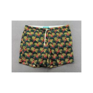 Bonobos Swim Trunks Sz XL Mens Pineapple Print  Coral Red 7" Inseam Drawstring